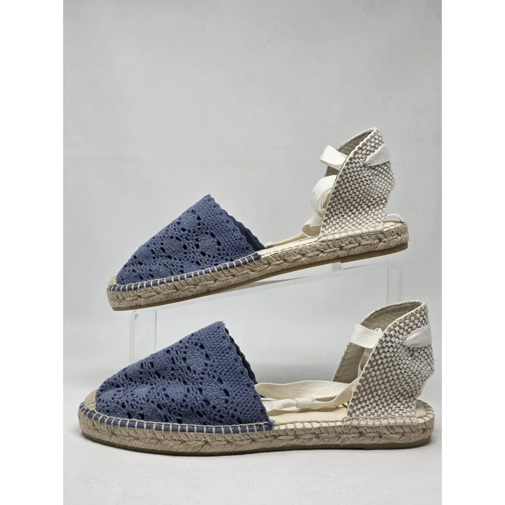 Gaimo Womens Espadrilles Blue Ankle Lace Up Sandals Made In Spain Size 9 New